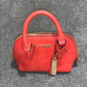 Steve Madden | Leather Mini Hand Bag Purse Red with Gold Hardware NWOT!